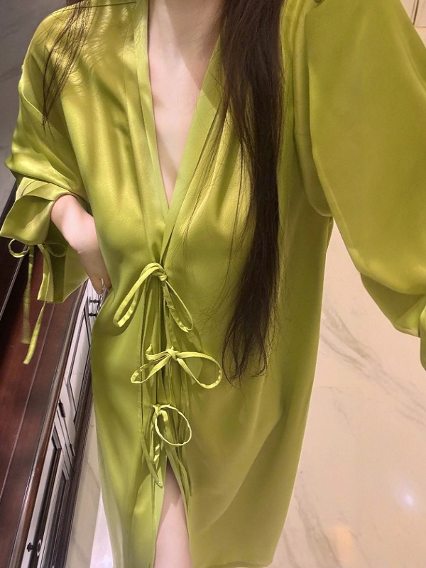 เสื้อคลุมคาร์ดิแกนผ้าไหมน้ำแข็ - Robe Silk Women บทวิจารณ์และราคา